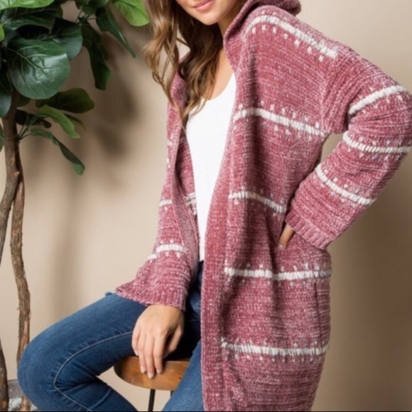 KJANSY Sweaters - LAST ONE! 5⭐️Striped Chenille Cardigan Sweater